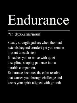 Endurance Definitie - Zwart van WordsThatInspire