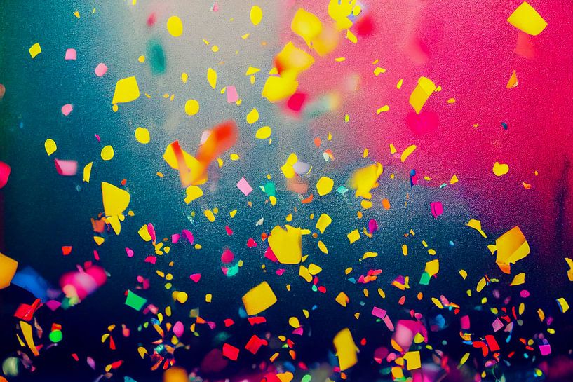 Kleurrijke confetti op straat, kunstillustratie van Animaflora PicsStock