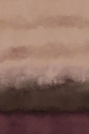 Abstrakte minimalistische Landschaft in Lila, Braun, Sand. von Dina Dankers