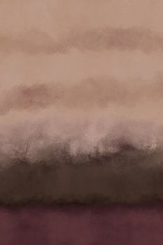 Abstract minimalistisch landschap in paars, bruin, zand.