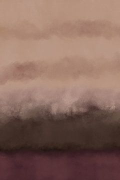 Abstract minimalist landscape in purple, brown, sand. by Dina Dankers