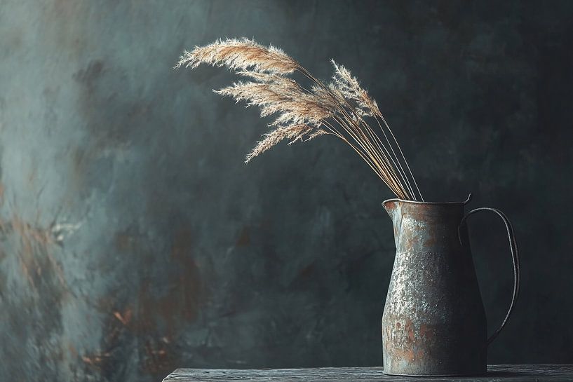 Vase rustique avec herbe sèche par Imperial Art House