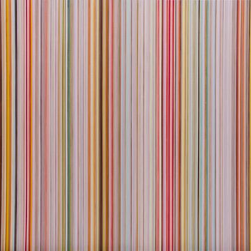 Blushing | Schilderij met vele strepen in zachte aarde kleuren van Anja Namink - Schilderijen
