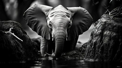wildlife in black and white
