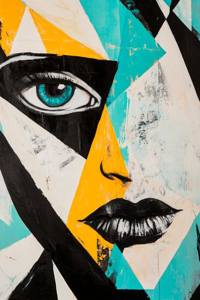Abstract portrait in vivid colours by Poster Art Shop