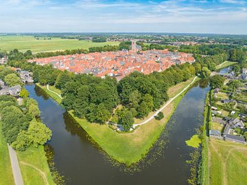 De oude stad Elburg van bovenaf gezien van Sjoerd van der Wal