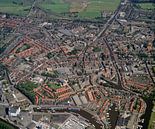 1990: Historische luchtfoto van de stad Meppel van Frans Rombout thumbnail