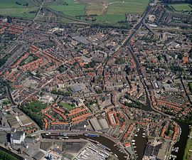 1990: Historical aerial photograph of the city of Meppel by Frans Rombout