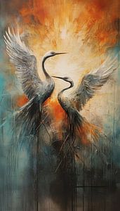 Grues de peinture - grue