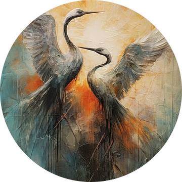 Schilderij kraanvogels - kraanvogel van De Mooiste Kunst