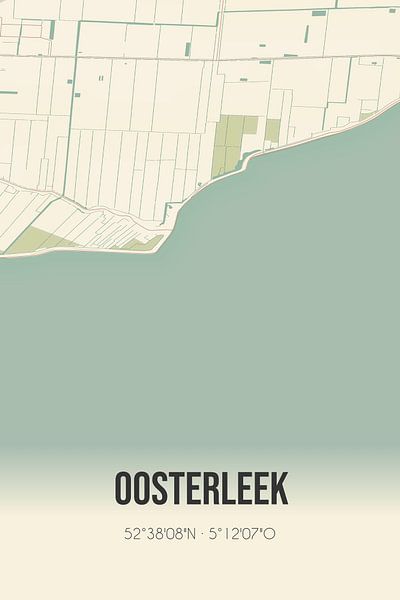 Alte Karte von Oosterleek (Nordholland) von Ortsdrucke