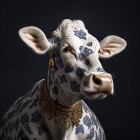 Koe in Delfts Blauw