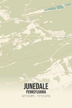 Vintage landkaart van Junedale (Pennsylvania), USA. van MijnStadsPoster