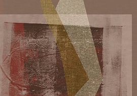 Retro collage on linen in earthy tones. by Dina Dankers