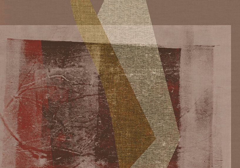 Retro-Collage auf Leinen in Erdtönen. von Dina Dankers