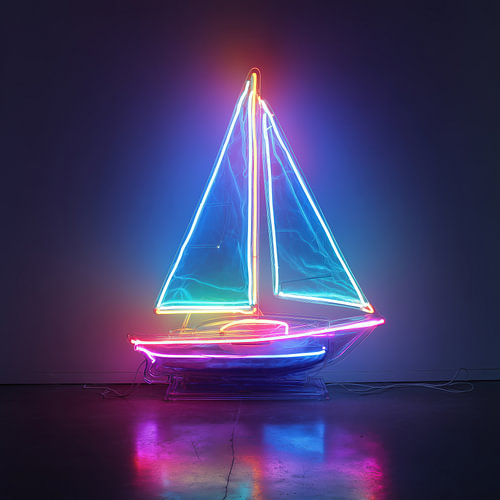 Plastic zeilboot neon
