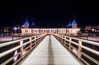 A view of the pier in Ahlbeck on the Baltic Sea at night by Andreas Völkel thumbnail