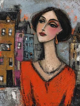 Rotterdam | Stadsleven in Kleur van Abstract Schilderij