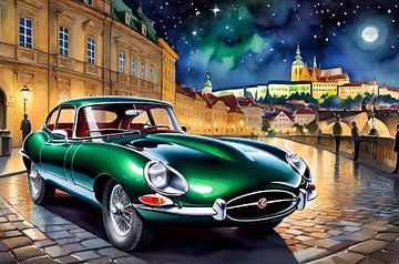 Racing-green Jaguar e-Type