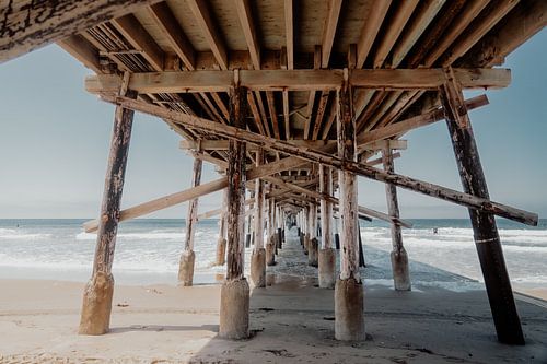 Pier on the beach in California