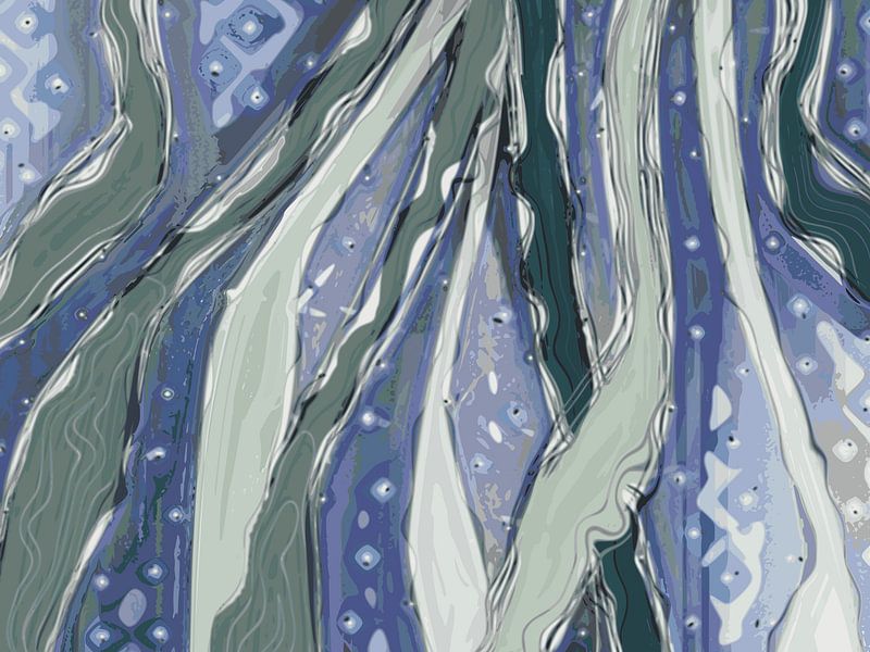 Lichteinfall auf hängenden grünen Seetang Nr. 1 von Anna Marie de Klerk