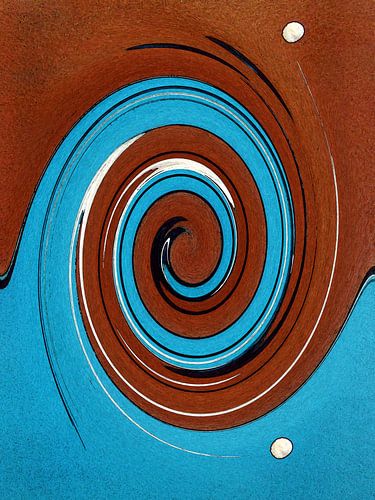Spirales marron-bleu 02 / Tourbillon de couleurs