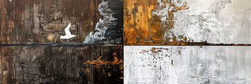 4 luik panorama textuur en abstractie van Digitale Schilderijen