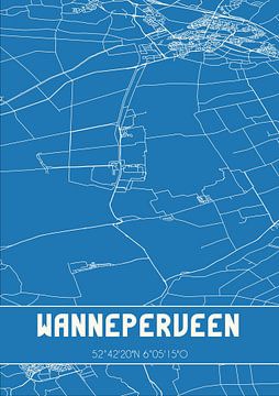 Blaupause | Karte | Wanneperveen (Overijssel) von Rezona