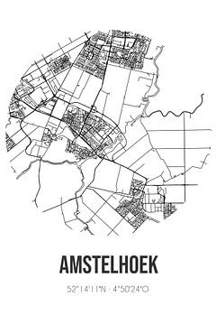 Amstelhoek (Utrecht) | Landkaart | Zwart-wit van Rezona