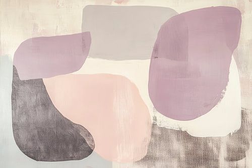 Abstracte vormen in zachte pastelkleuren
