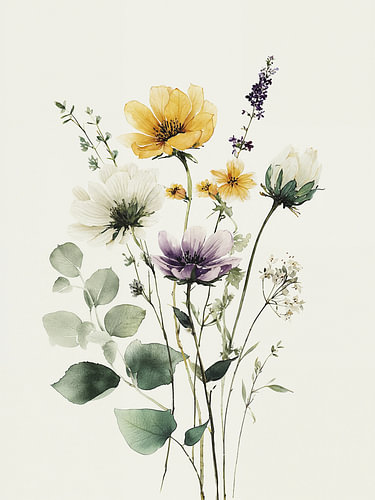 Minimalistischer Wildblumenstrauß
