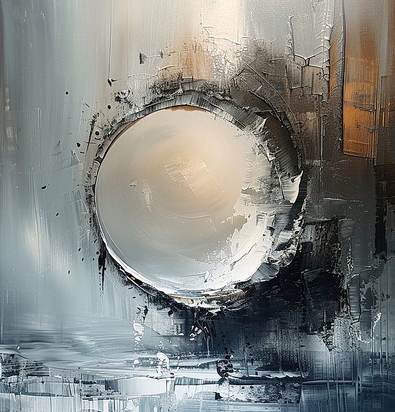Abstract Winter Schilderij van Kunst Kriebels