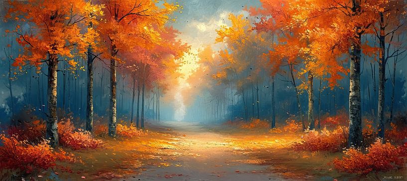 Herbstwald-Malerei | Herbstgeflüster-Reise von Kunst Laune