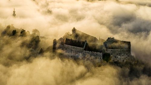Burghausen - Sunrise on a misty autumn morning by Dieter Meyrl