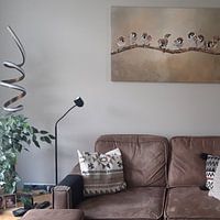 Customer photo: Birds On Branch Artwork With Eight Sparrows by Diana van Tankeren, on canvas