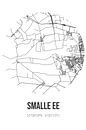Smalle Ee (Fryslan) | Landkaart | Zwart-wit van Stad & Wand thumbnail