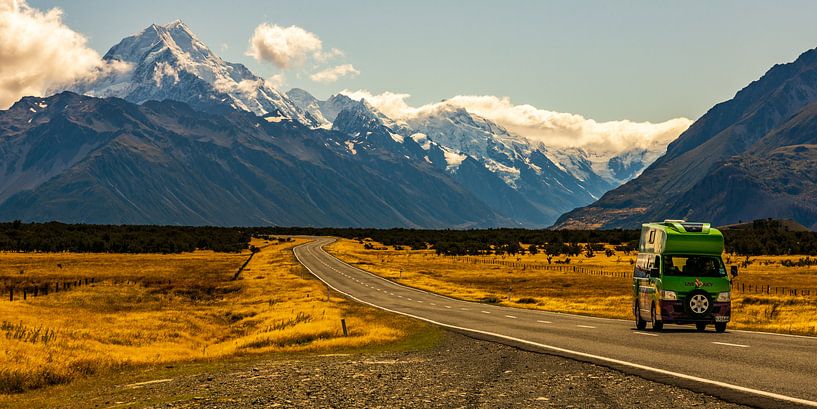 Voyage en camping-car à Mount Cook, île du Sud, en Nouvelle-Zélande par Paul van Putten