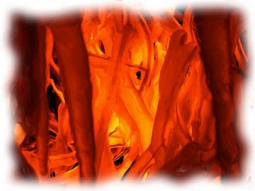 Abstract monochroom oranje van Maurice Dawson