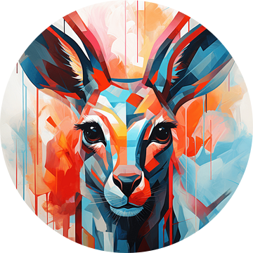 Geometrische Gratie - Abstract Antilope Portret van Eva Lee