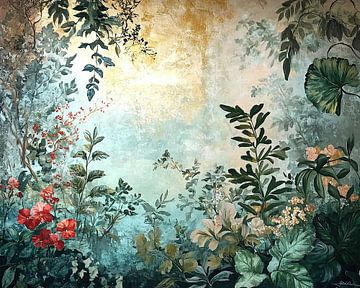 Weelderige Tuin in Pasteltinten van ARTEO Schilderijen
