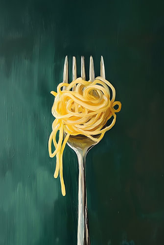 Spaghettigabel auf Blaugrün II