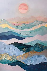 Les collines dorées - un paysage de rêve sur Poster Art Shop