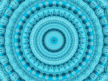 Retro Aqua (Retro figuur of Mandala in Petrol) van Caroline Lichthart