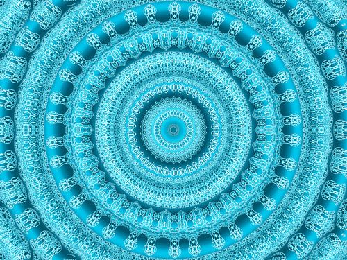 Retro Aqua (Retro figuur of Mandala in Petrol)