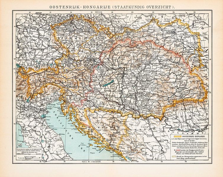 Carte d'époque Autriche - Hongrie (Etat) par Studio Wunderkammer