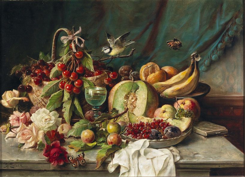 Fruit still life, Hans Zatzka by Masterful Masters