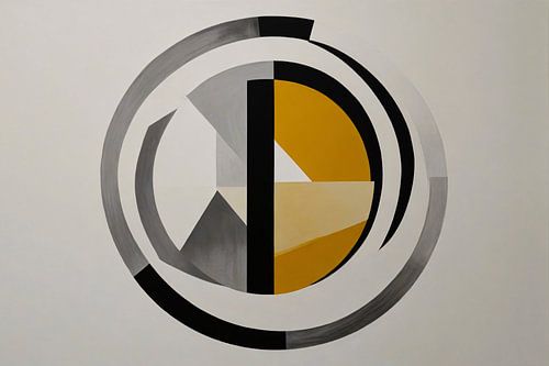 Monochroom Abstract met Dynamische Cirkels