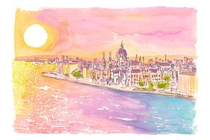 Budapest Ungarn Stadtansicht mit Parlament und Donau