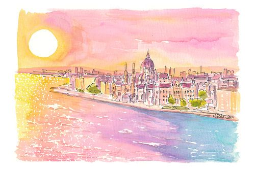 Budapest Ungarn Stadtansicht mit Parlament und Donau