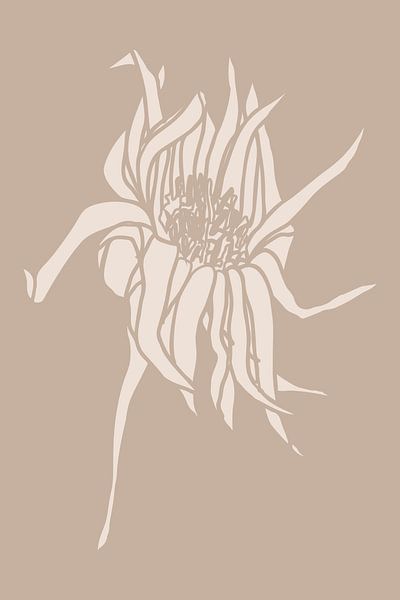 Boho botanical wildflower in beige no.3 by Dina Dankers